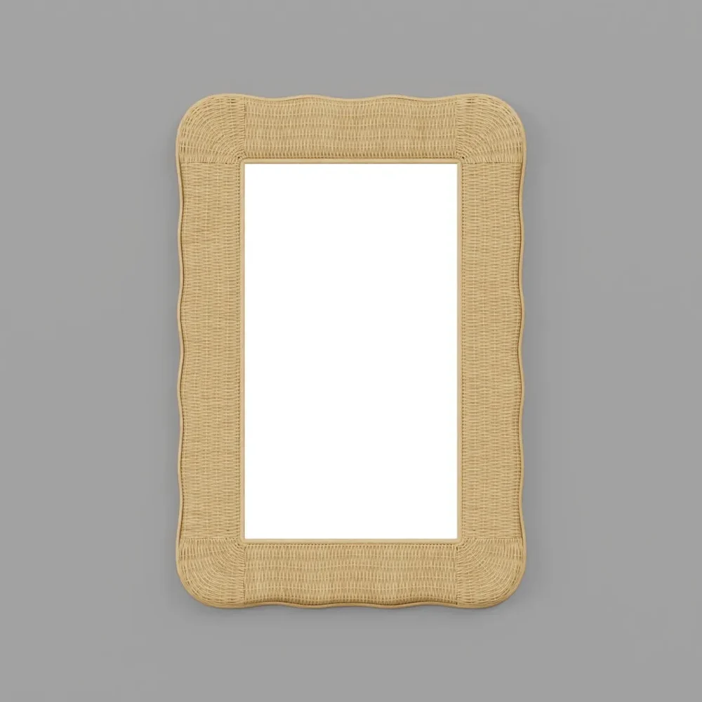 Daline Rattan Flat Wall Mirror