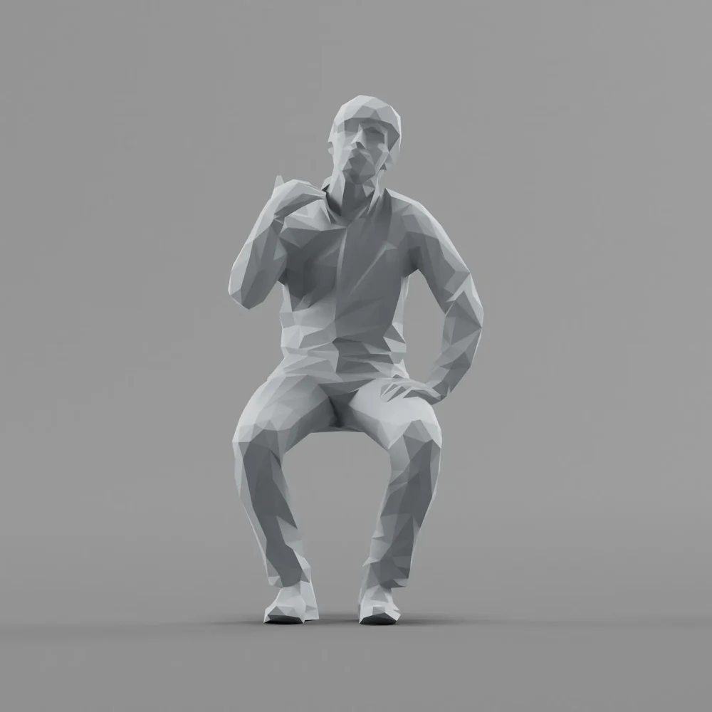 Lowpoly Male Sitting