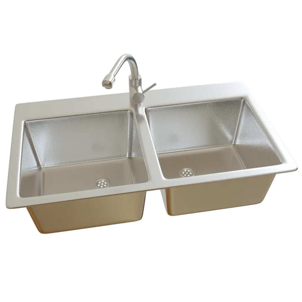 Sink Double 80cm W/ Faucet