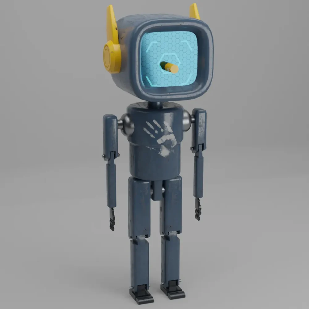 Scifi Humanoid Robot Low Poly Character