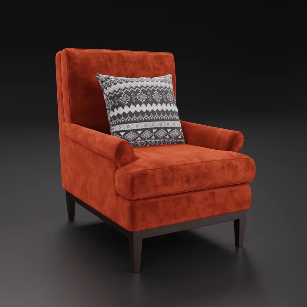 Red Velvet Armchair