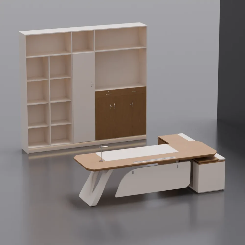 Executive Office Desk With Cabinet