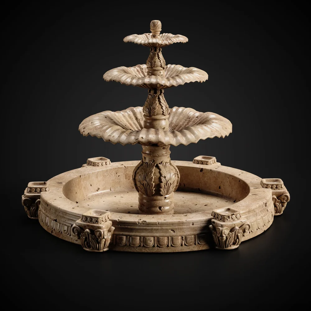 Ornamental Fountain + Pbr Texture