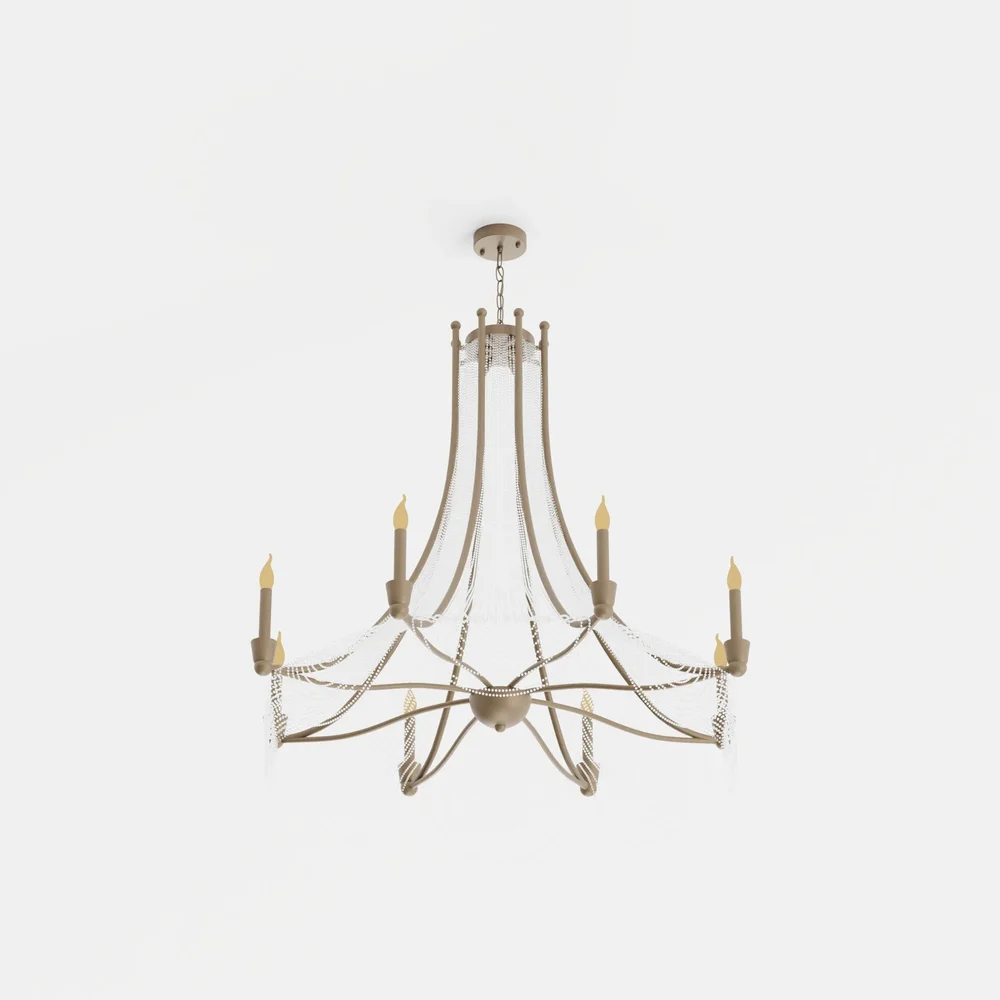 Antique Candle Bead Chandelier