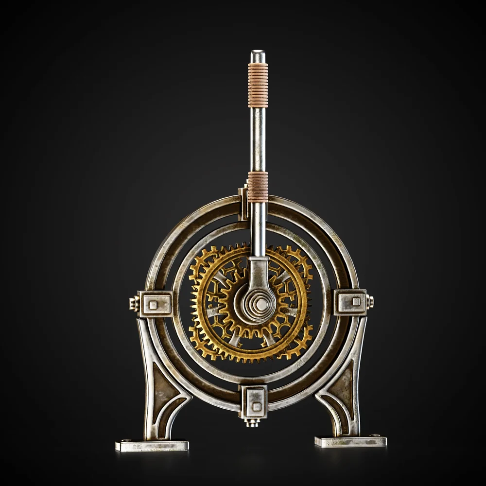 Mechanical Lever Game-Ready + 4k Textures | Blenderkit Series