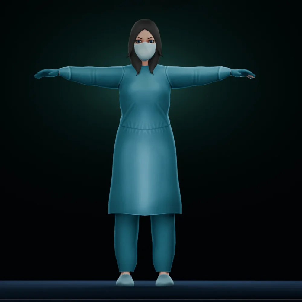 Female Surgeon In Protective Gear