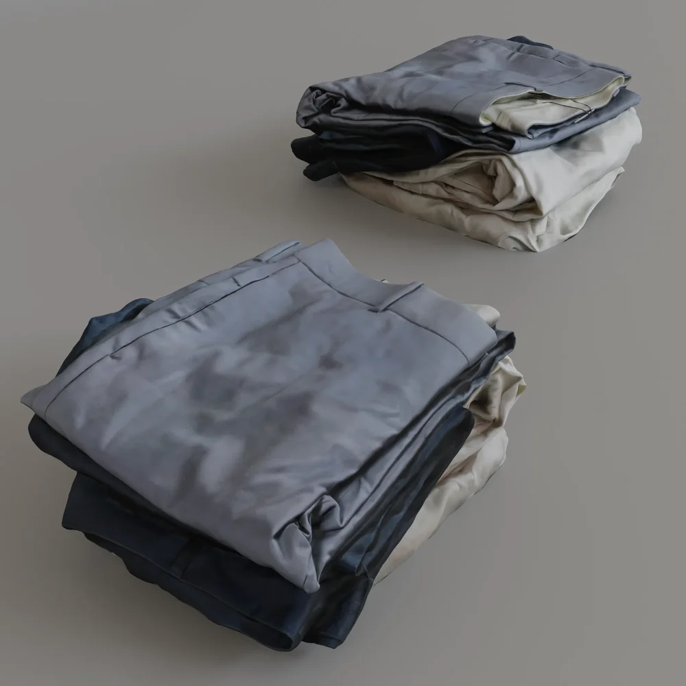 Stack Of Blue Pants