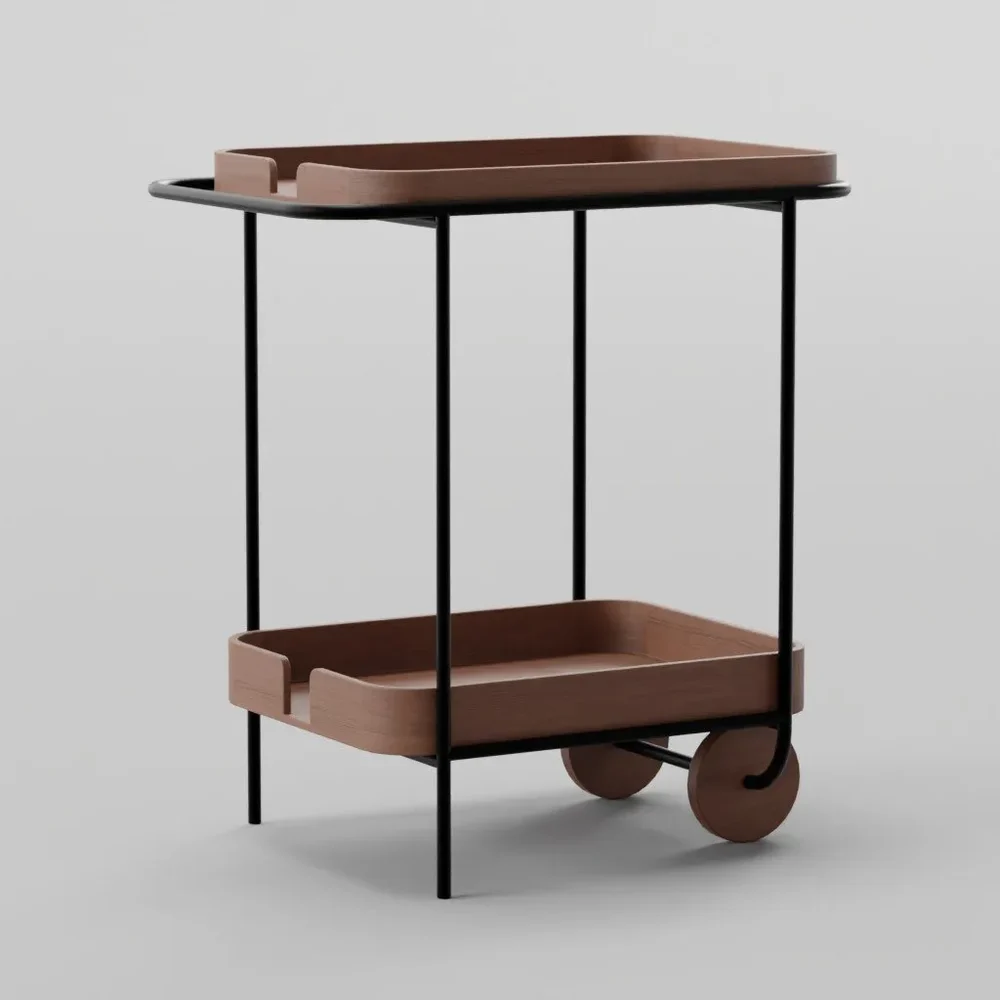 Bar Kitchen Walnut Cart
