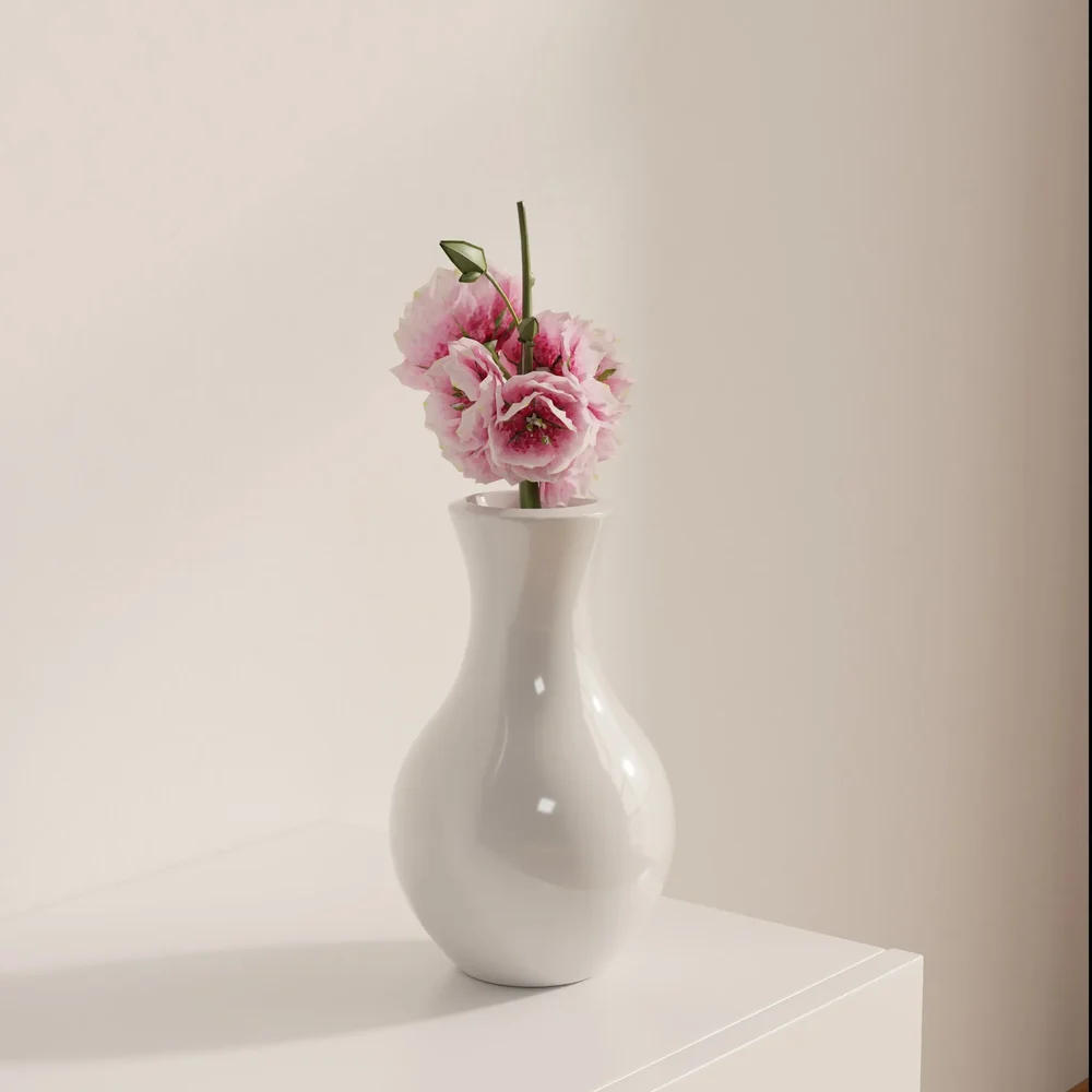 Soft Petal White Vase