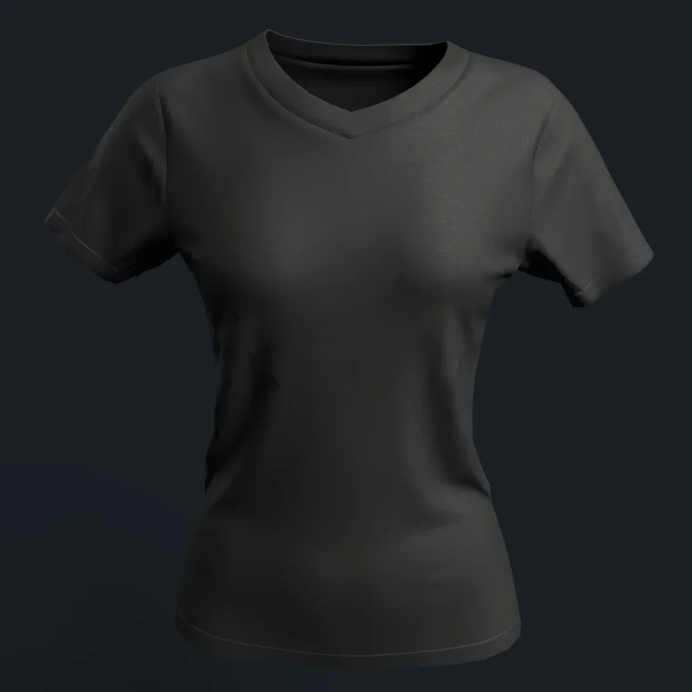 Black Women's V-Neck Shirt