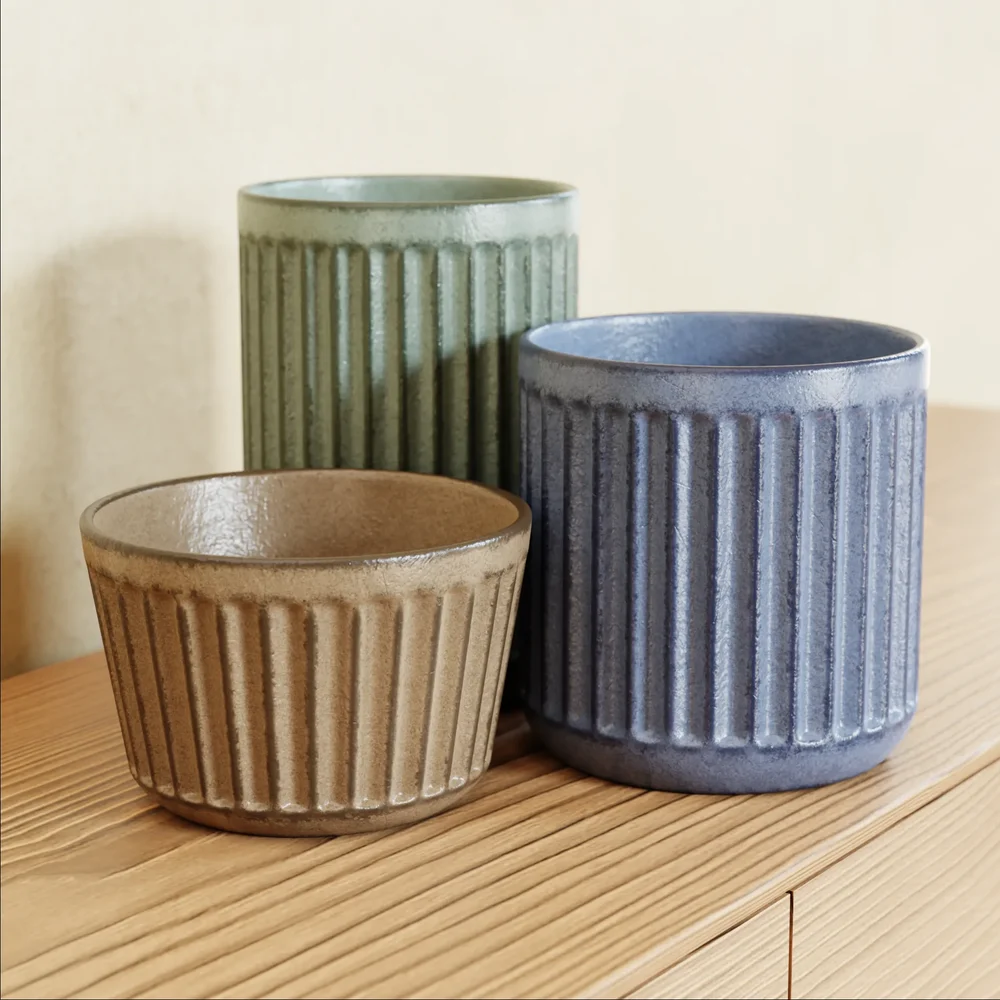 Ribbed Pots With Changable Color