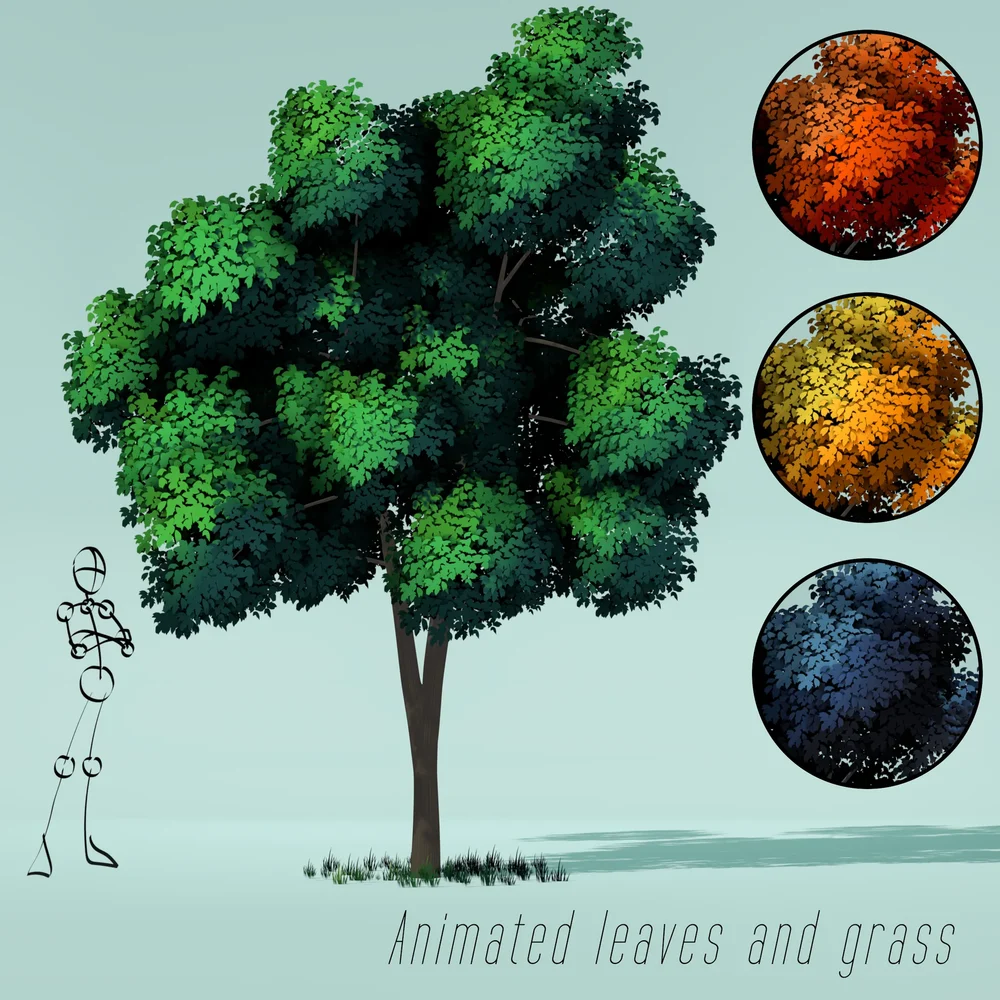 Cartoon Style Bushy Tree