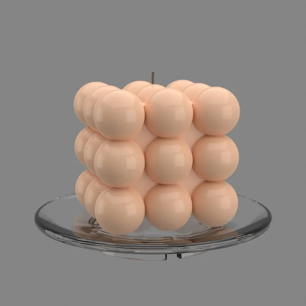 Modern Rubiks Sphere Candle Display