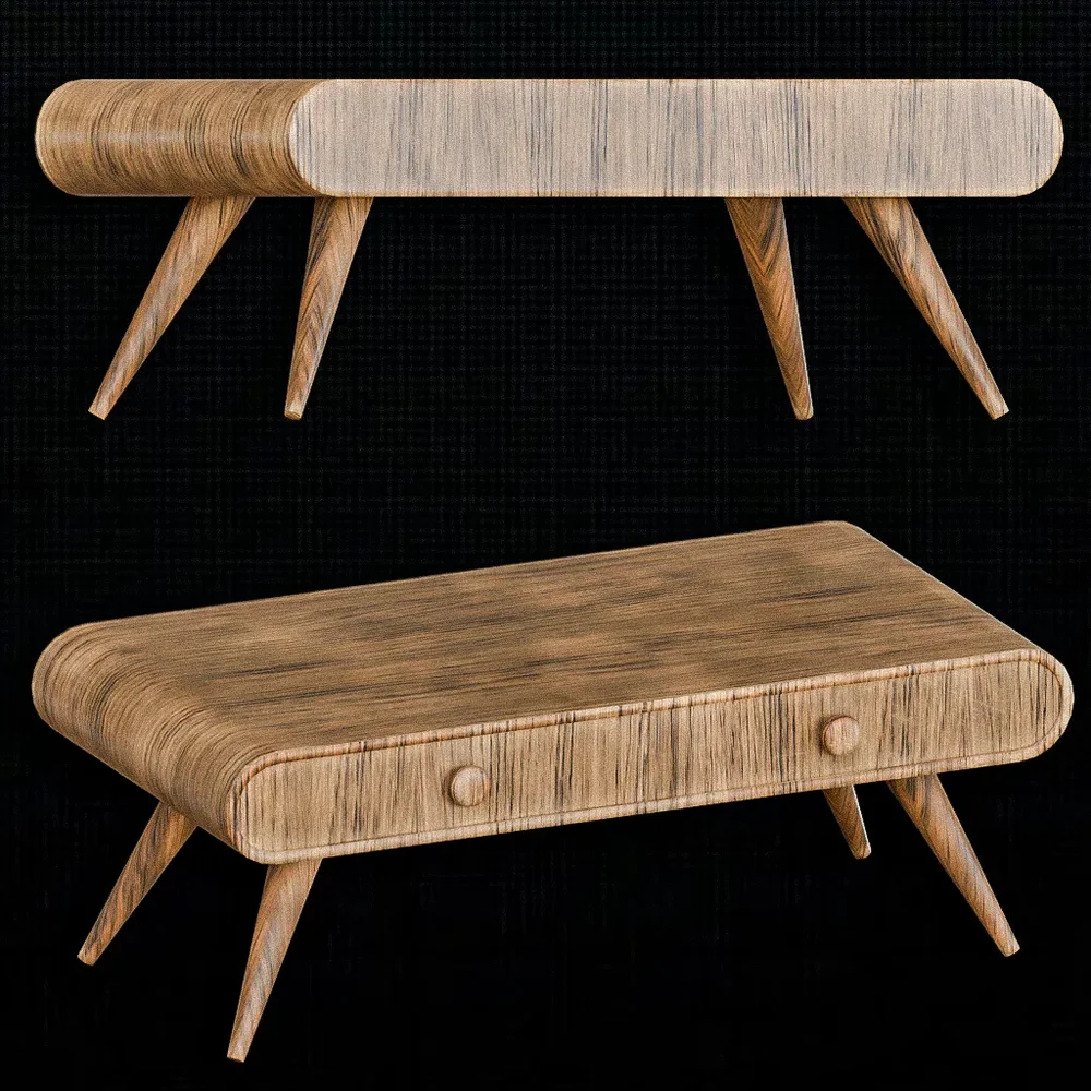 Retro Light Wood Coffee Table