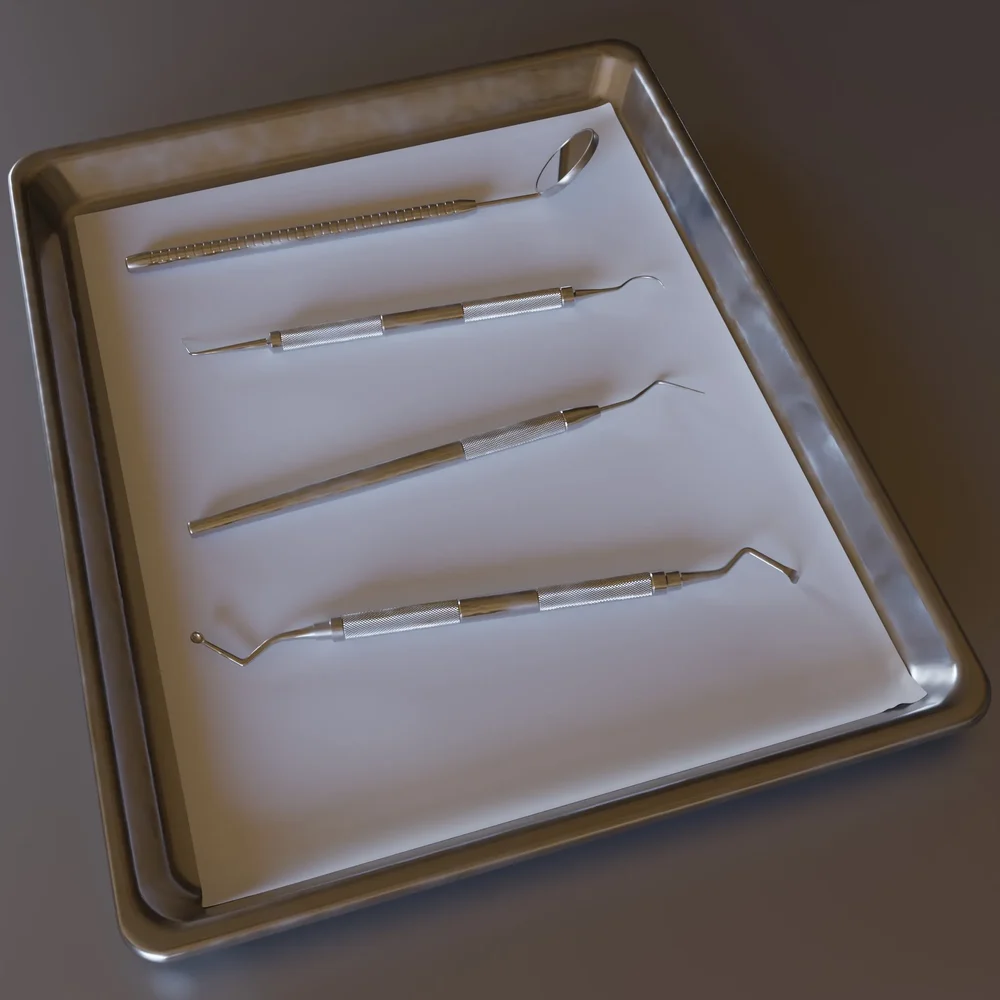 Dental Tools On Tray