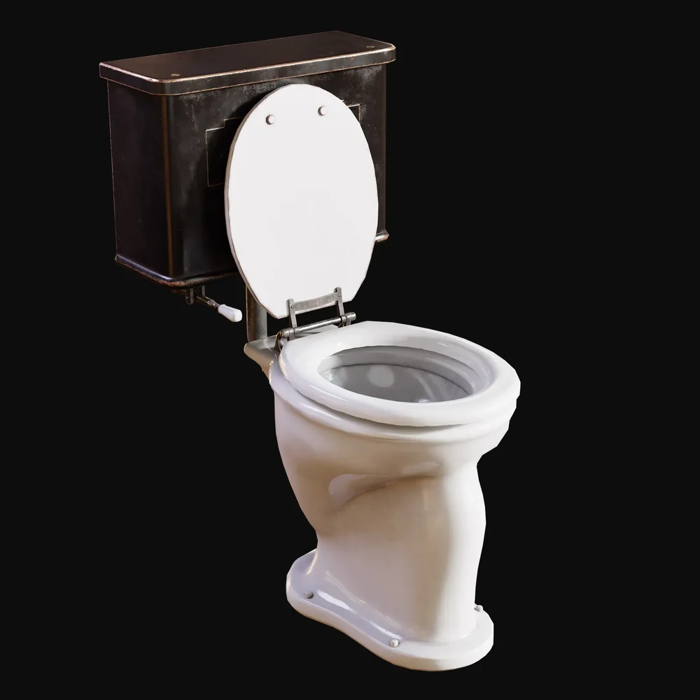 1915 Antique Low-Tank Toilet