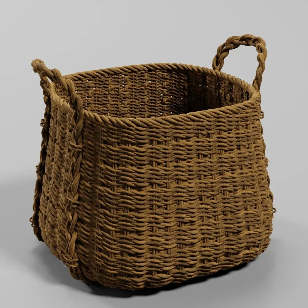Straw Basket With Handle