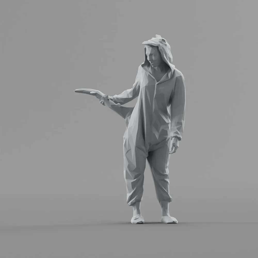 Lowpoly Female In Kigurumi