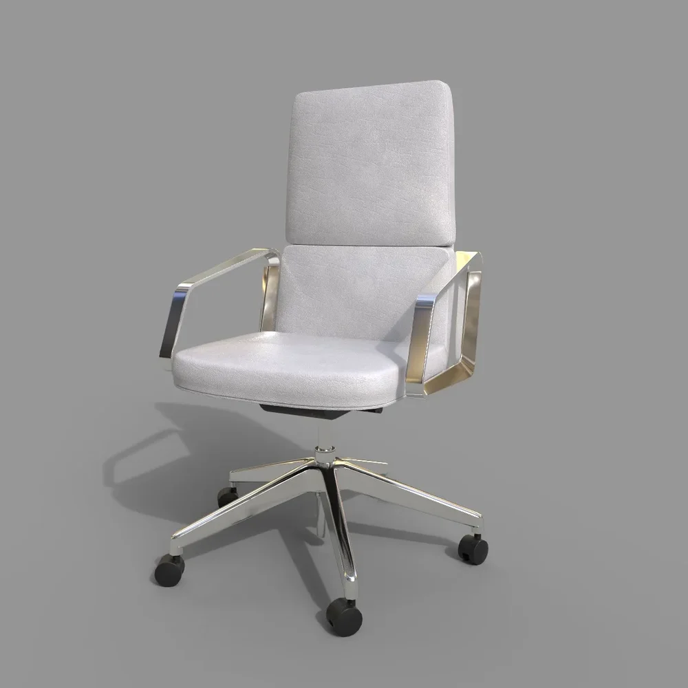 Las Lead Middle Chair White Leather
