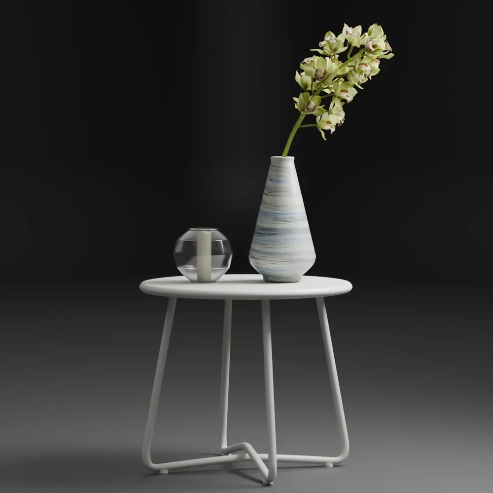 Ceramic Vase With Orchid