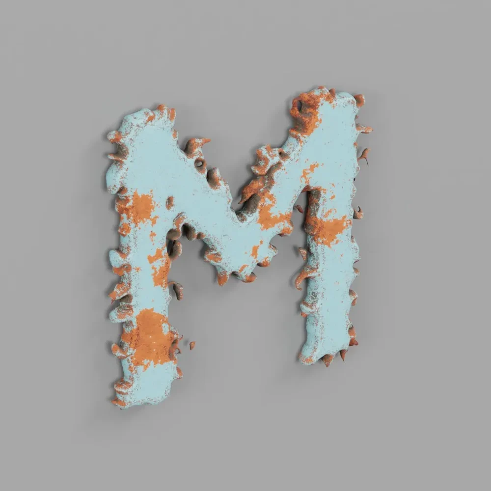 Rough Metal Letter M