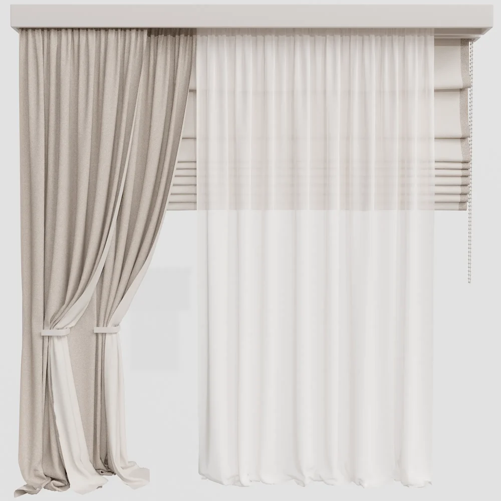 Gd Silk And Cotton Curtain Set