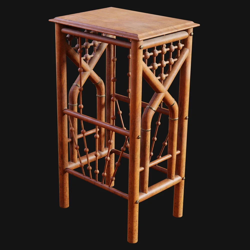 1800s Stick And Ball End Table