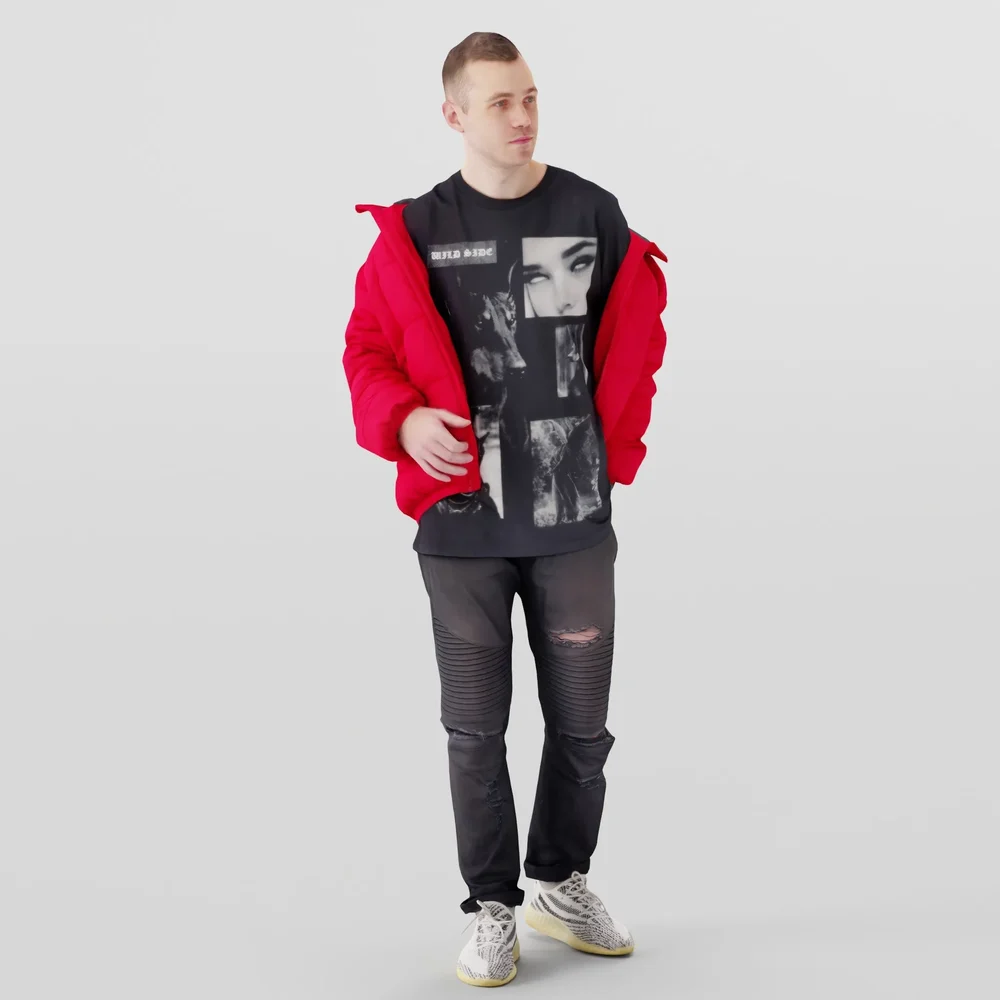Streetwise Young Man With Popped Puffer