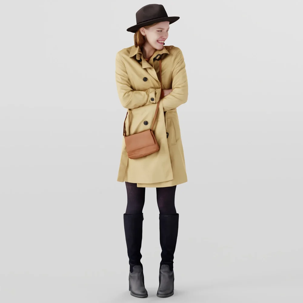 Smiling Girl In A Raincoat