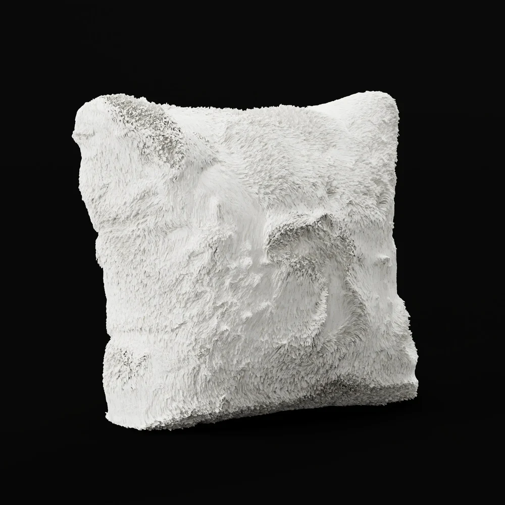 White Furry Throw Pillow 26in