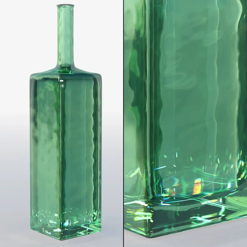 Green Glass Bottle Vase