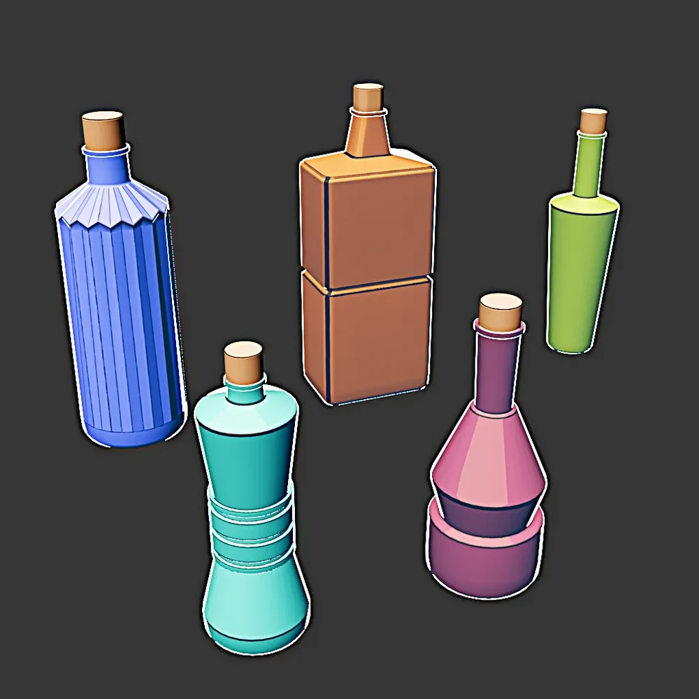 Bottles-Cartoon Style (Asset)
