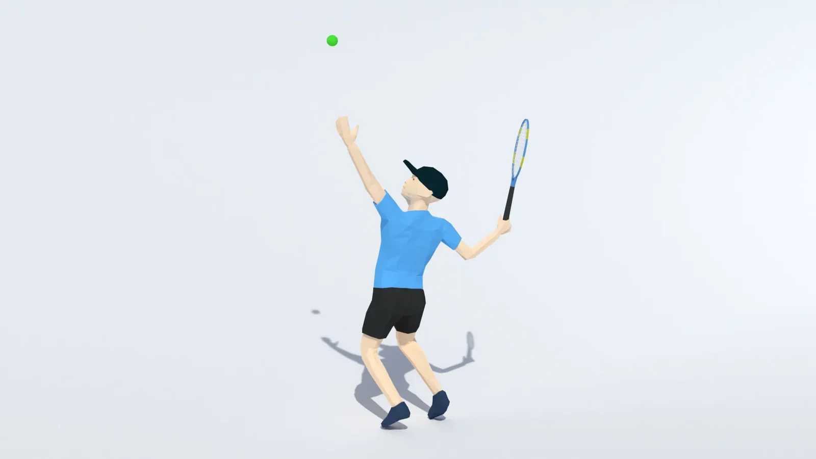 Low Poly Kid Playing Tennis