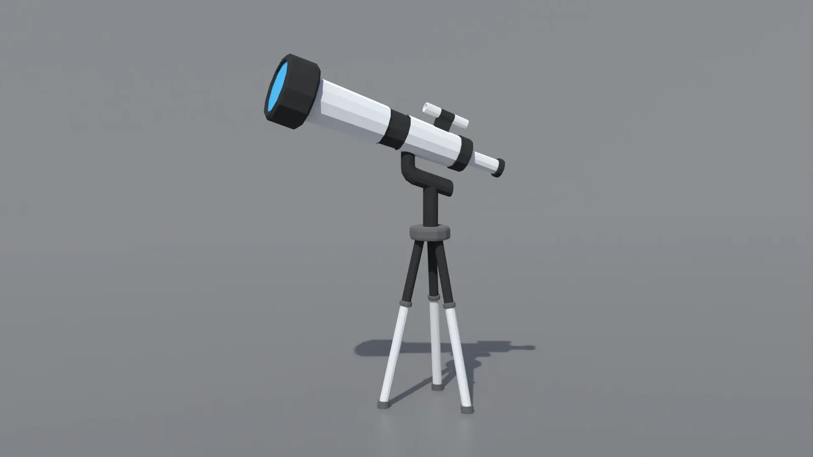 Low Poly Cartoon Telescope
