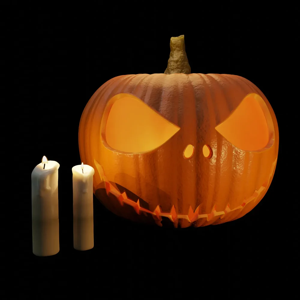 Halloween Pumpkin And Candles