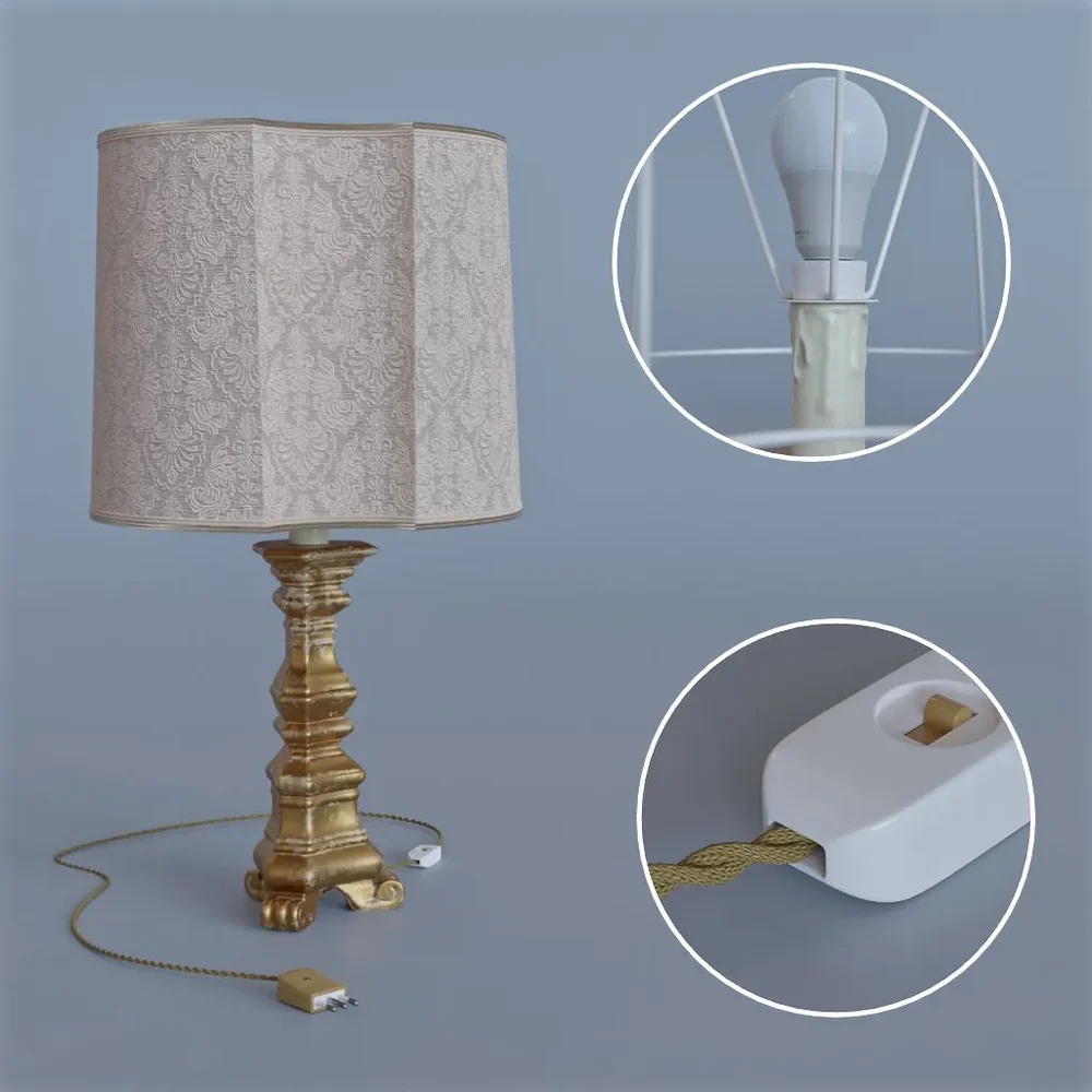 Abat Jour In Gilded Wood
