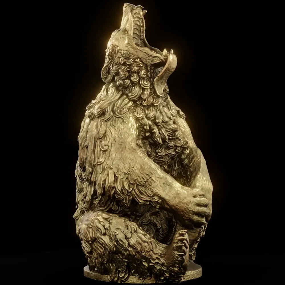 Brass Seated Bear