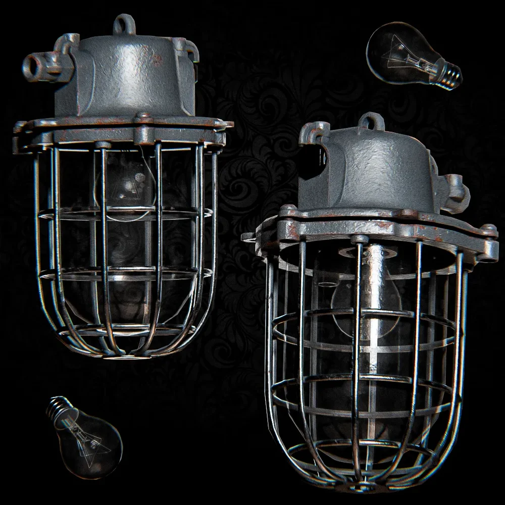 Vintage Industrial Caged Light