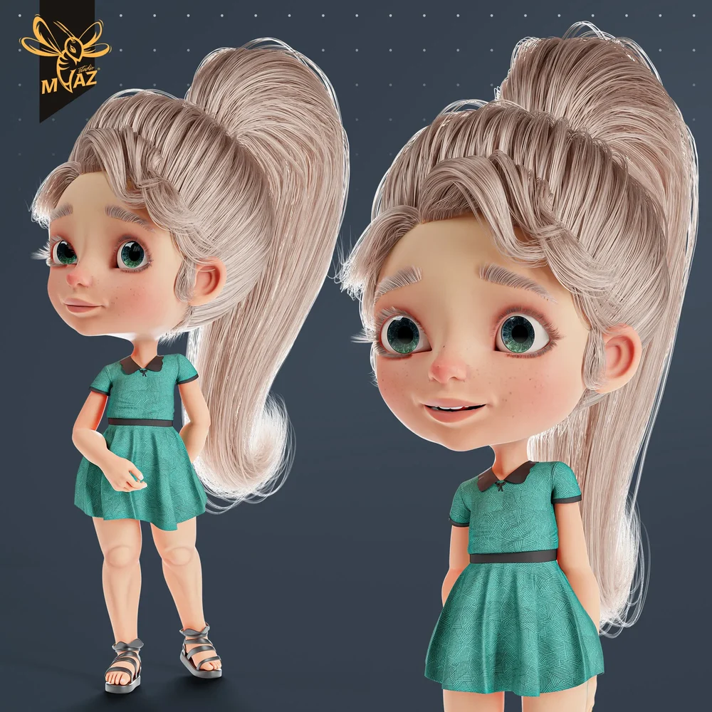 Cute Girl Character In Disney-Style