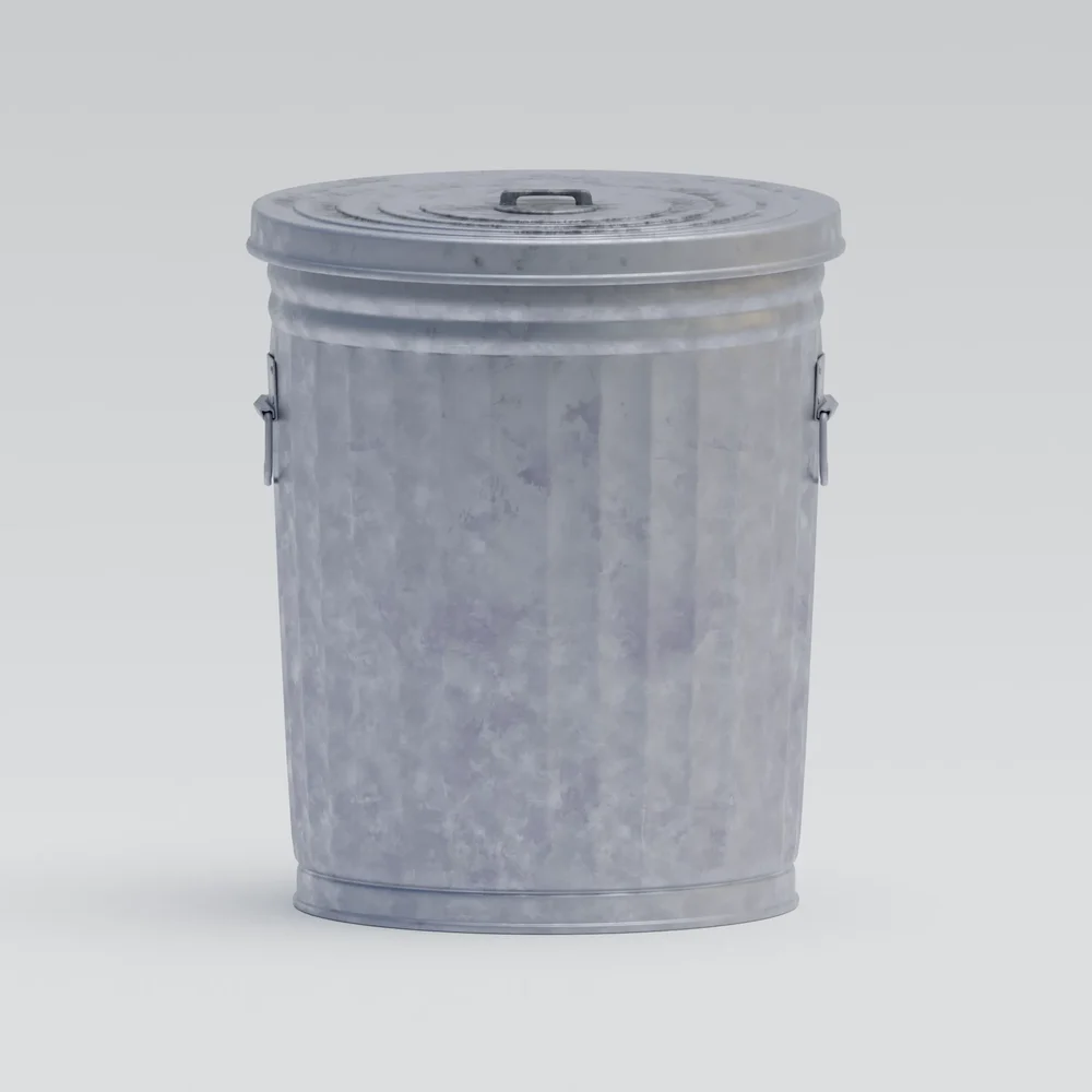 Metal Trash Can With Lid