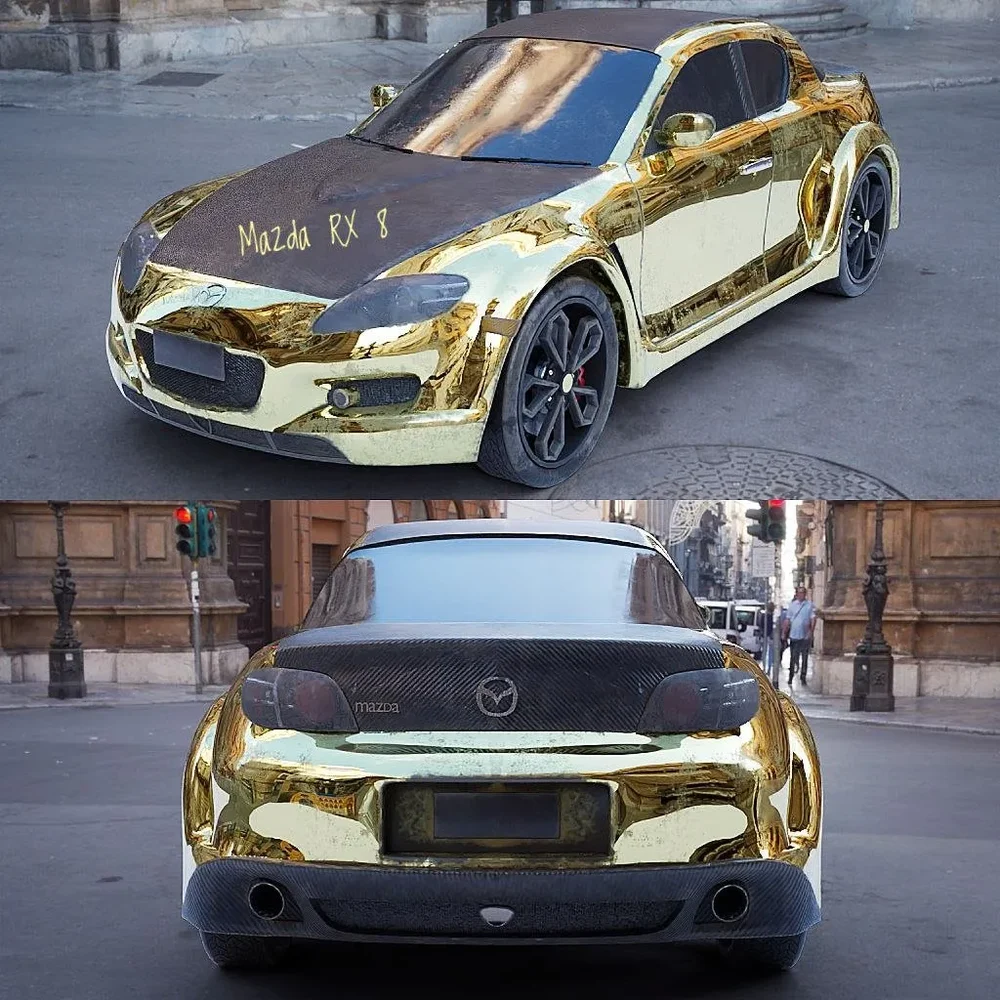 Rig Car .Golden Mazda Rx 8