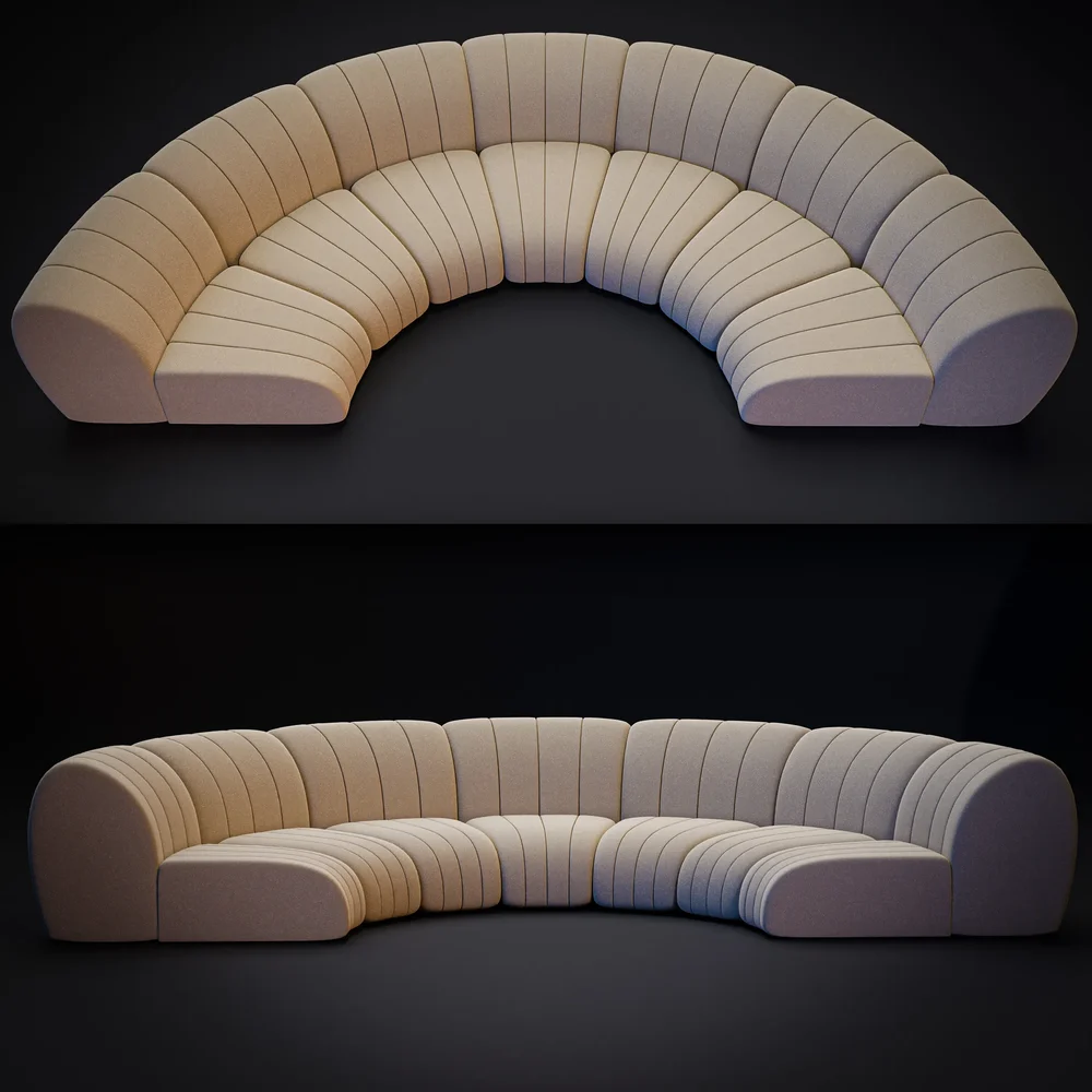 Curve Modern Boucle Sofa