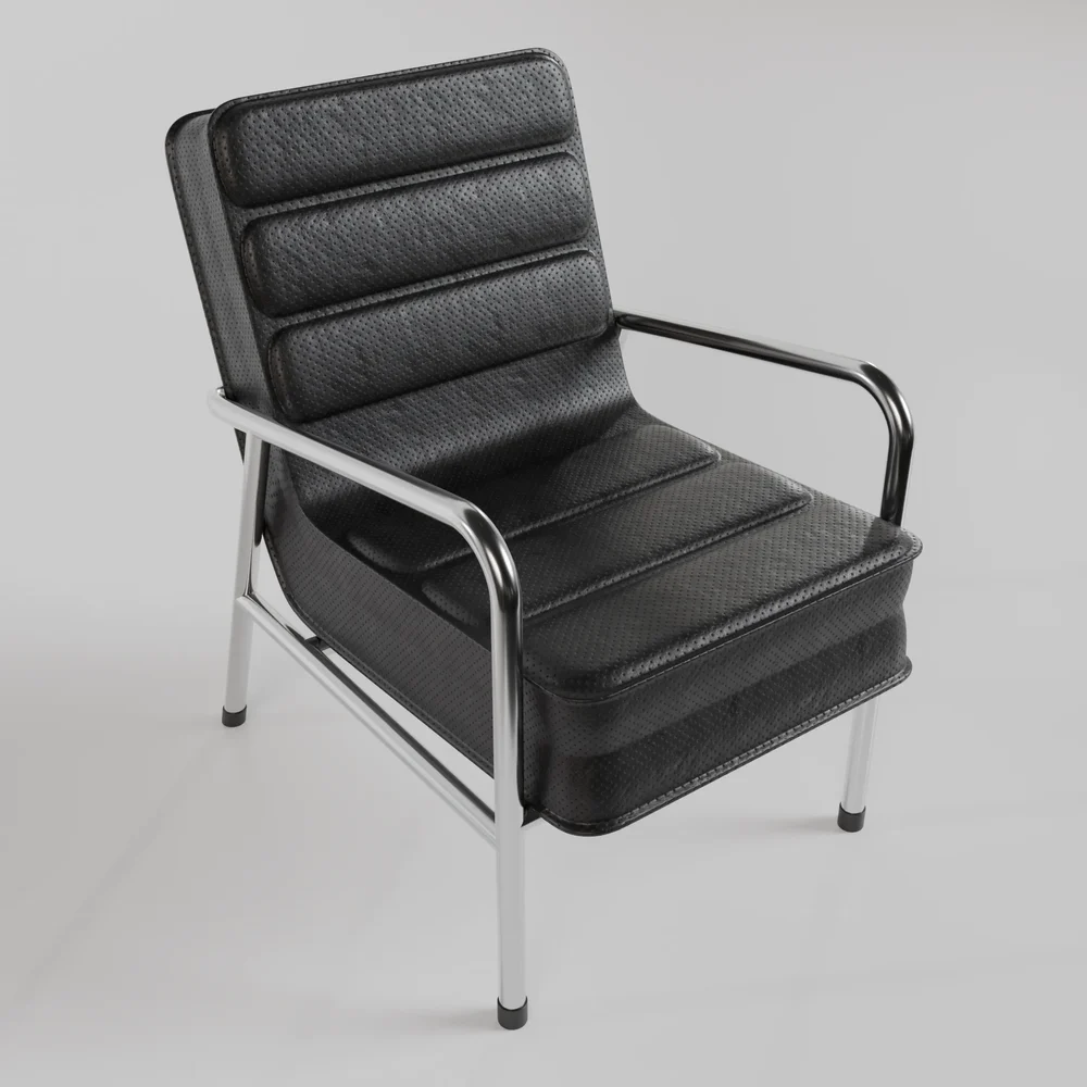 Leather Armchair Black