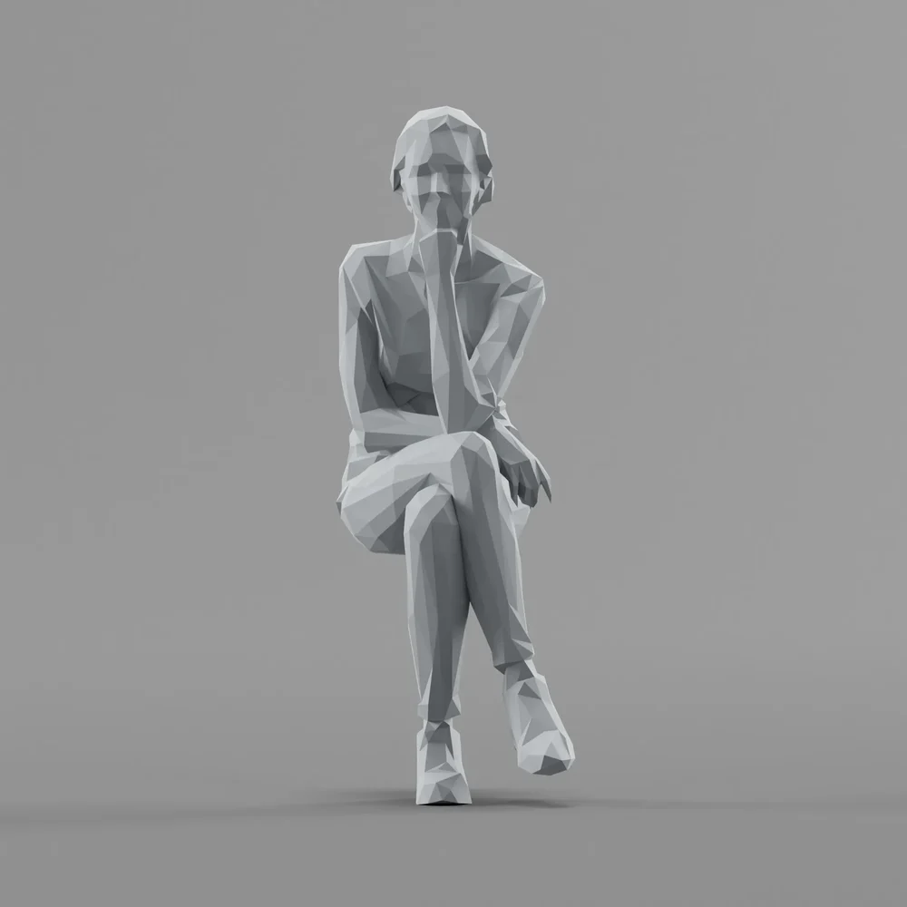 Lowpoly Female Sitting