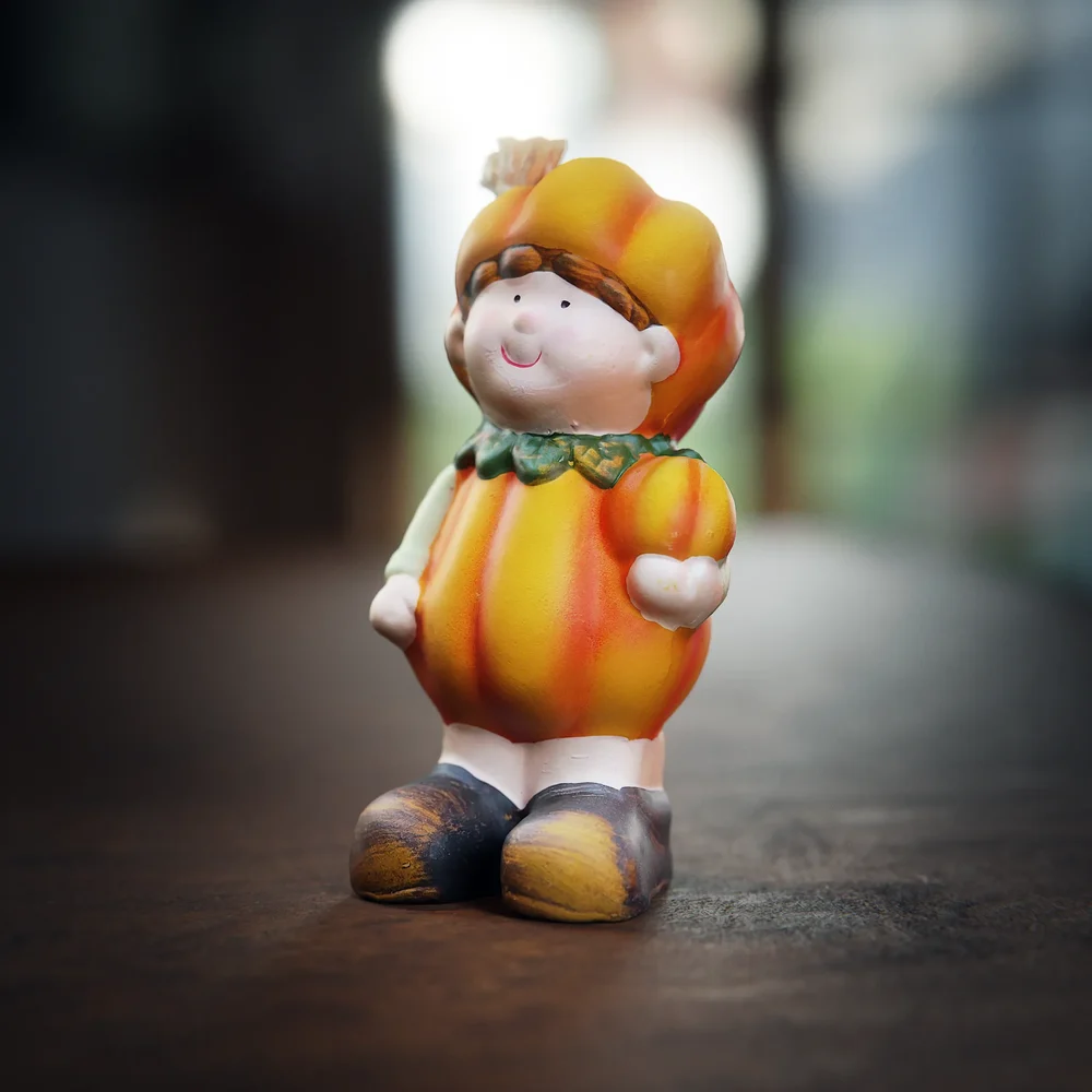 Girl Pumpkin Ceramic Sculpture