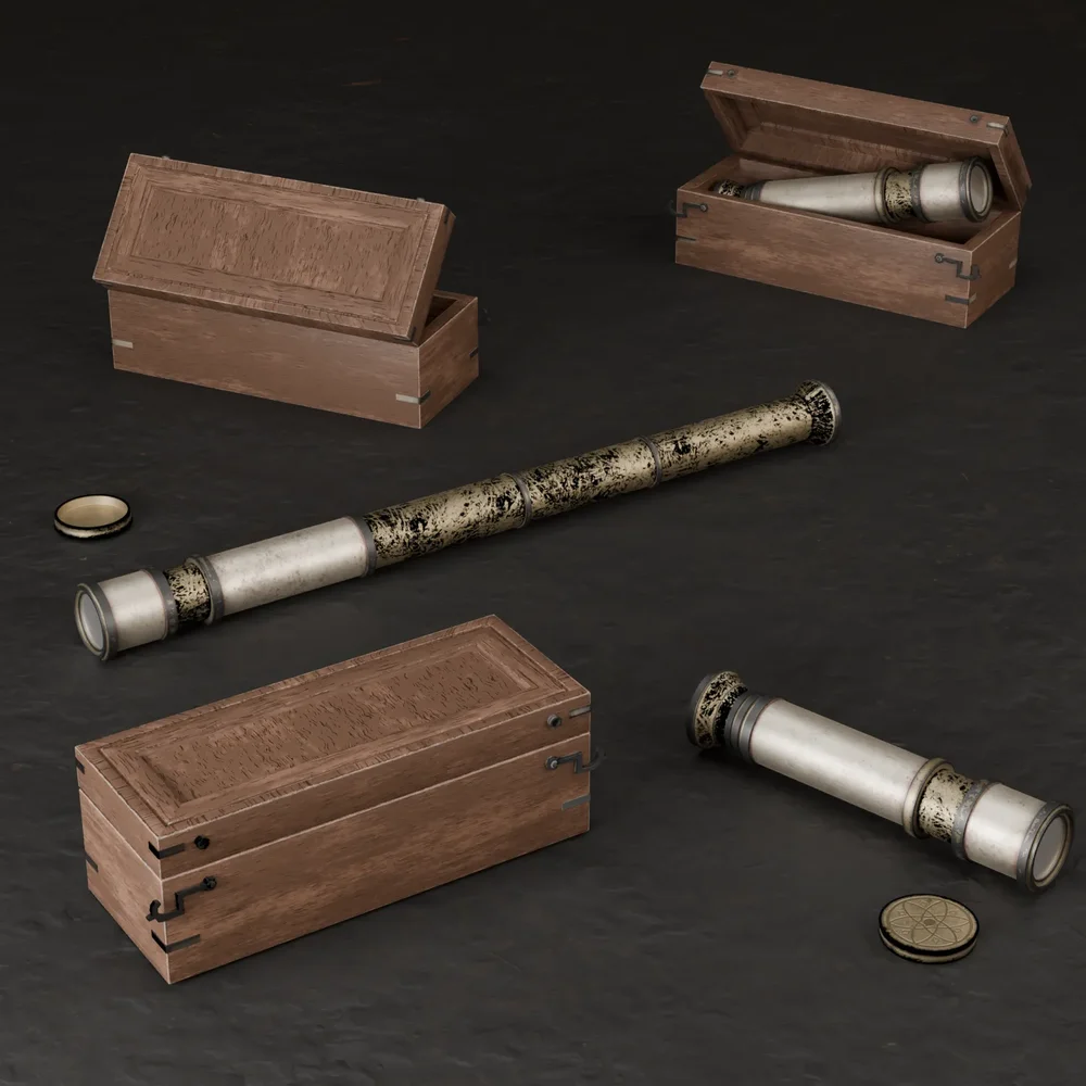 Sj-Spyglass Telescope Wood Dark