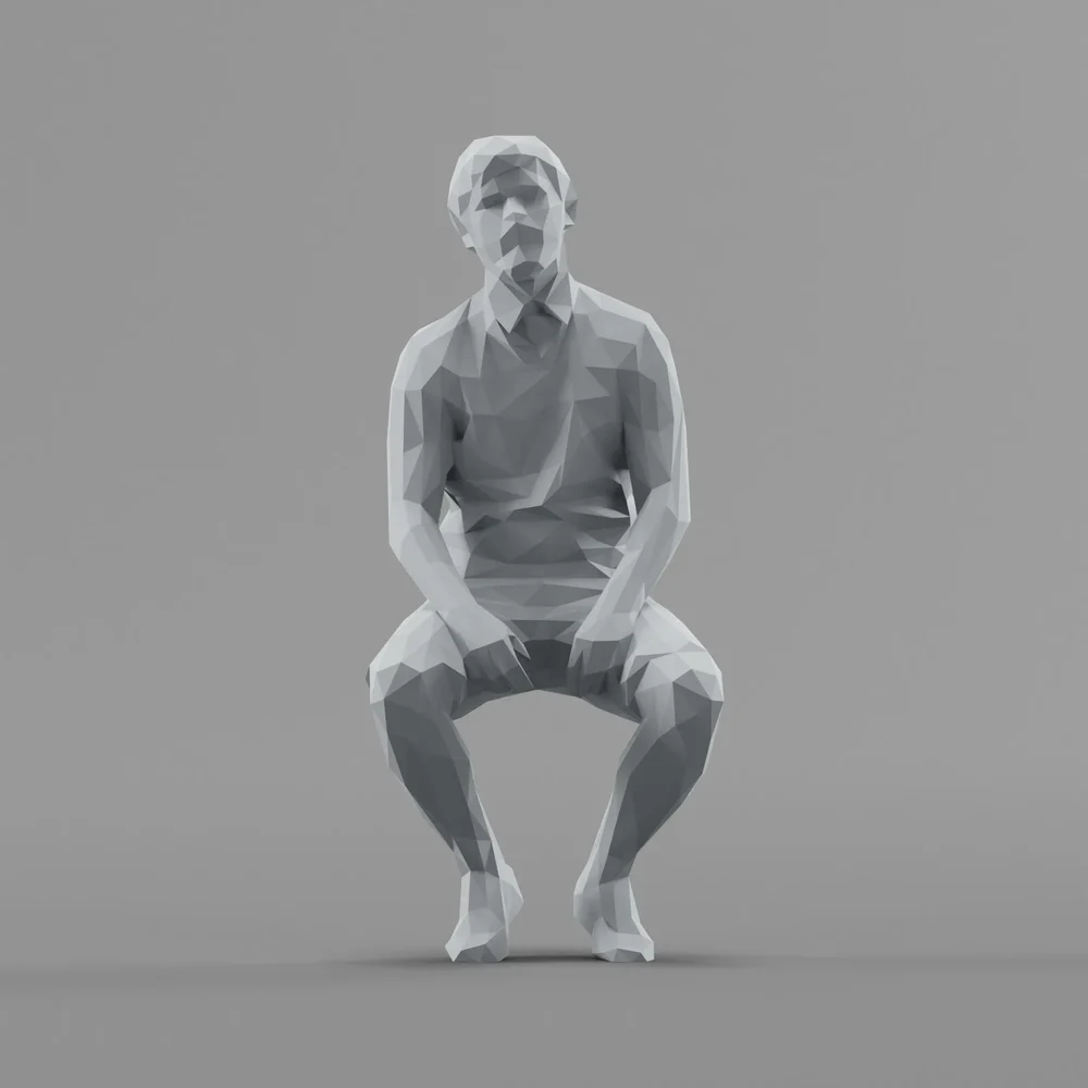 Lowpoly Male Sitting