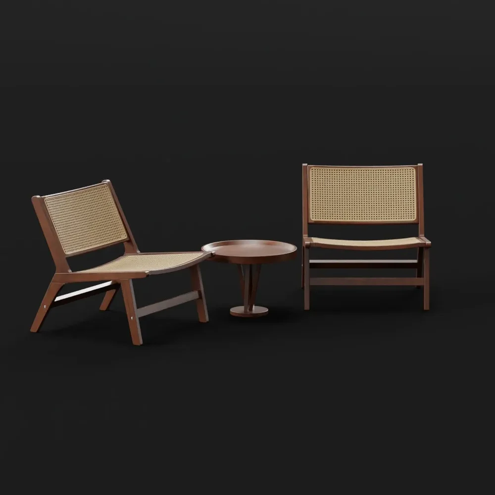 Rattan Lounge Chair Set