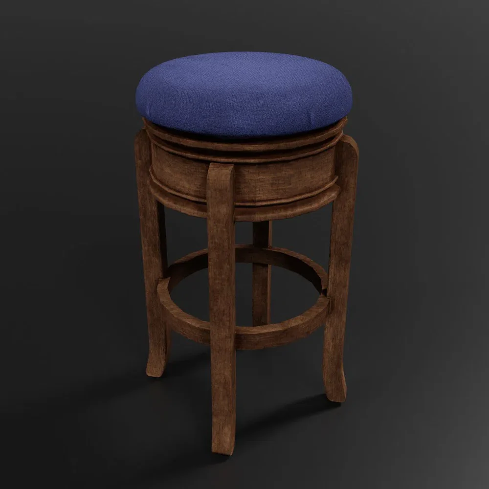 Barstool #2 (Old, Woodern, Fabric)