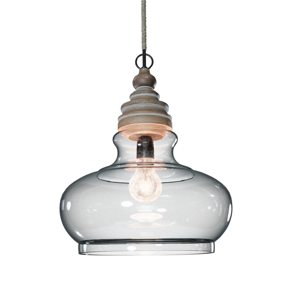 Rustic Glass And Rope Light